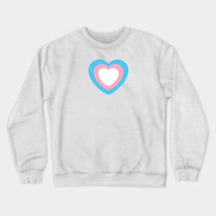 Transgender Flag Colors as Heart Crewneck Sweatshirt